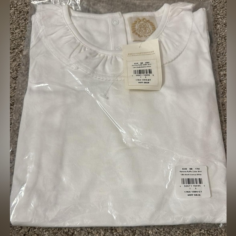 Ramona Ruffle Collar Shirt White TBBC